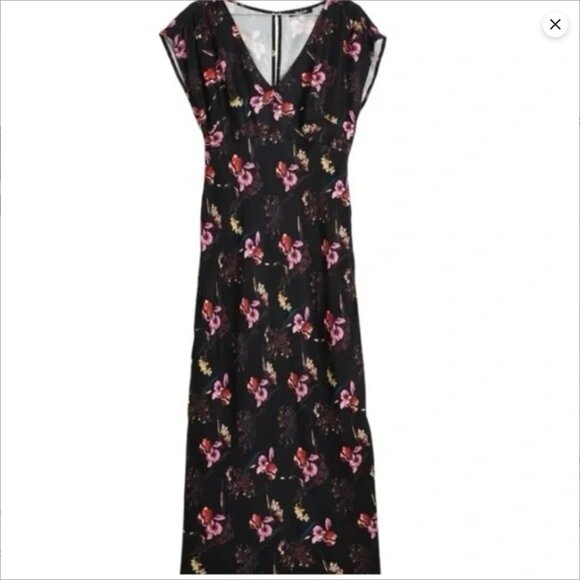 NWT Madewell Wide V-Neck Midi Dress Sz 10 - Picture 6 of 10